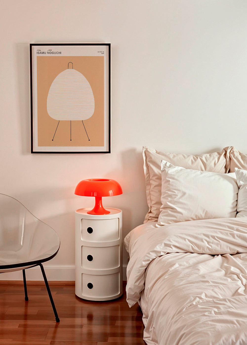 Quadro minimalista Noguchi lâmpada Akari