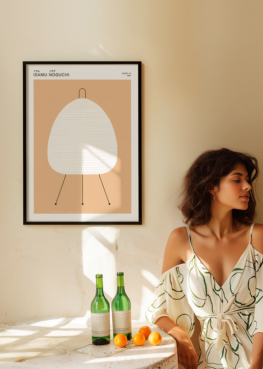 Quadro minimalista Noguchi lâmpada Akari