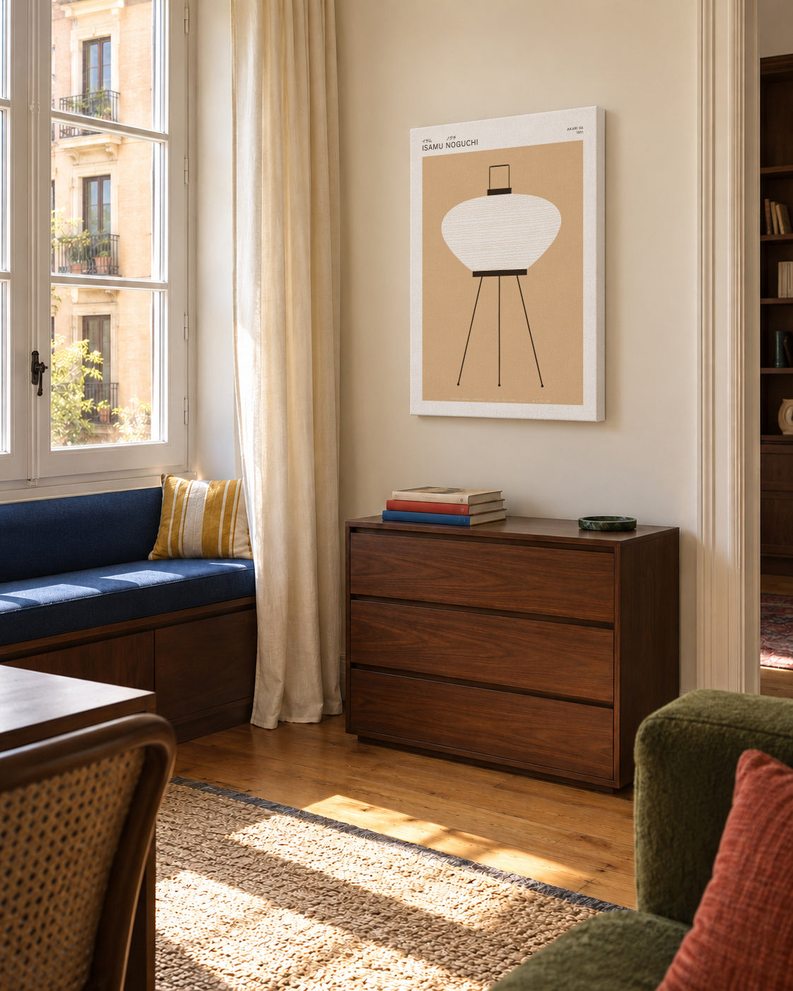 Noguchi - Akari 9A - Unframed canvas in an interior