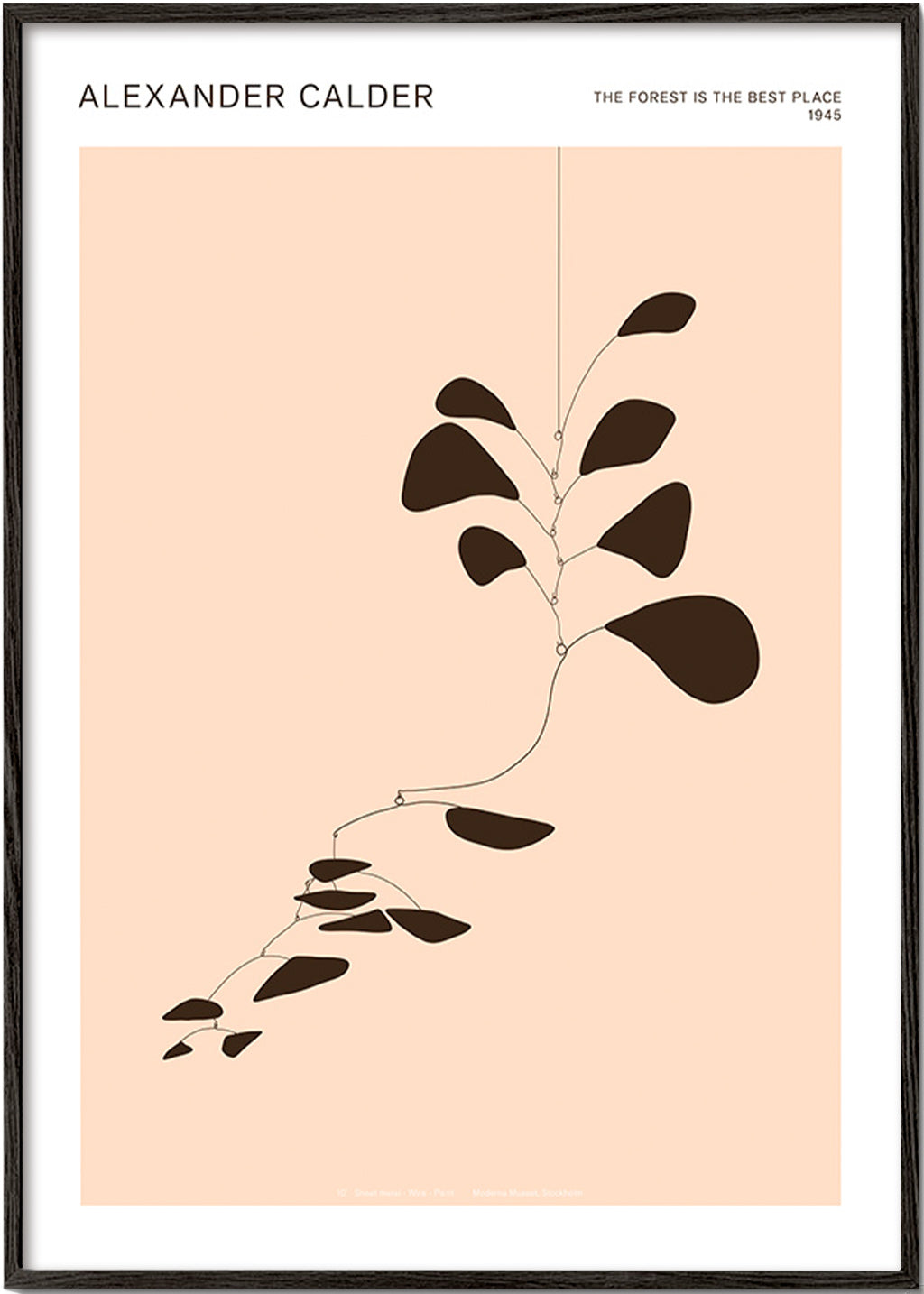 Estampa botânica móvel Calder com folhas negras