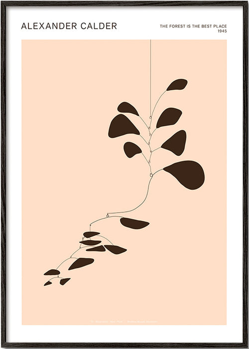 Estampa botânica móvel Calder com folhas negras