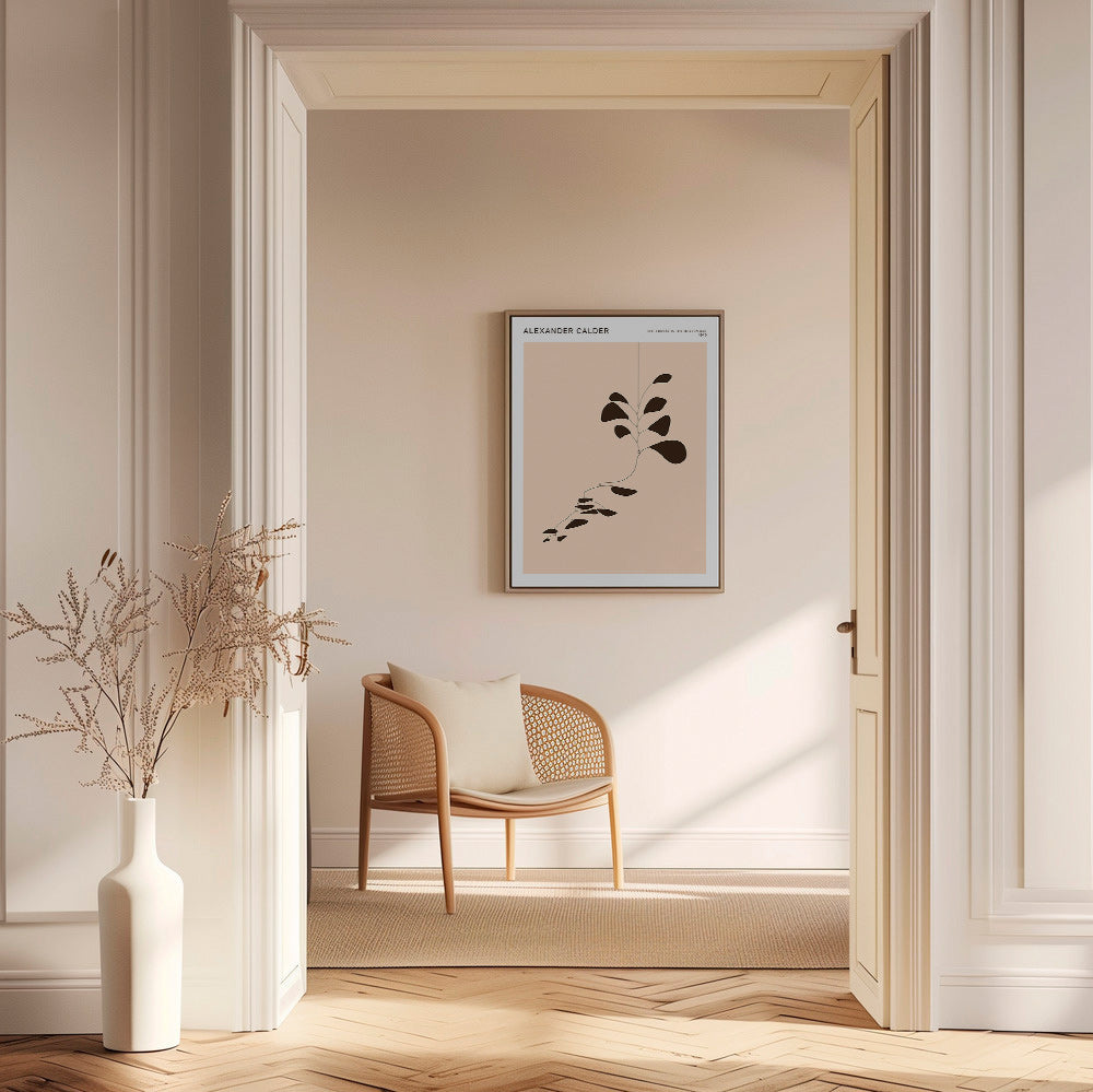 Estampa botânica móvel Calder com folhas negras