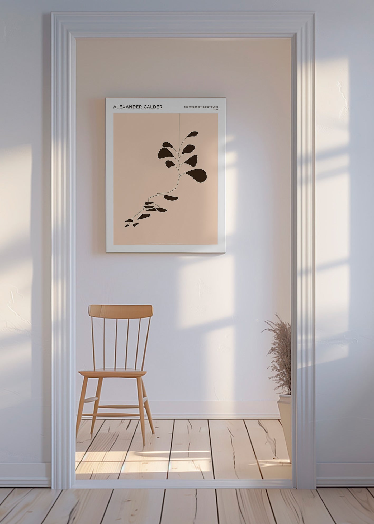 Estampa botânica móvel Calder com folhas negras