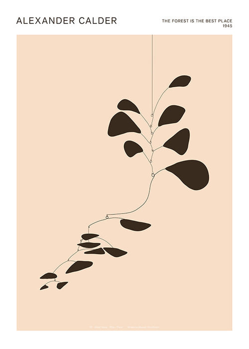 Estampa botânica móvel Calder com folhas negras