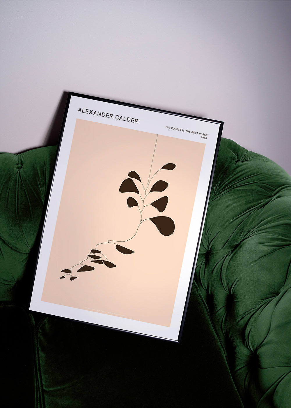 Estampa botânica móvel Calder com folhas negras