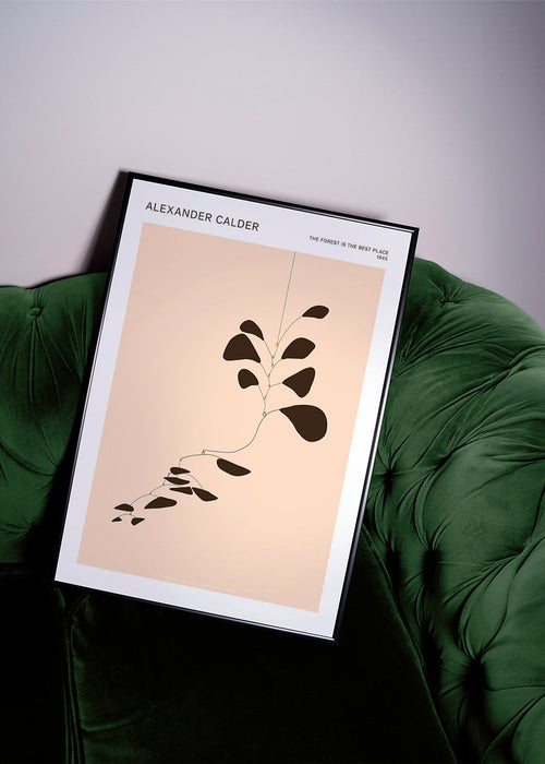 Estampa botânica móvel Calder com folhas negras