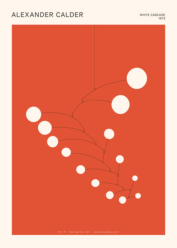 Obra abstrata móvel vermelha com círculos