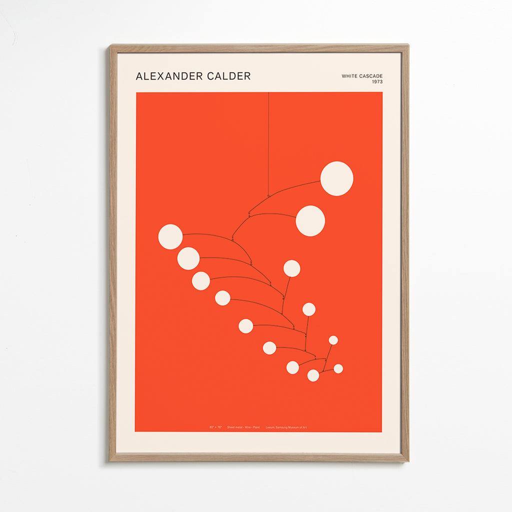 Obra abstrata móvel vermelha com círculos