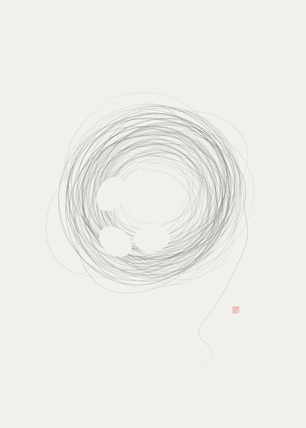 Design minimalista ninho em line art