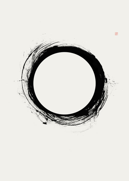 Design minimalista com círculo gestual