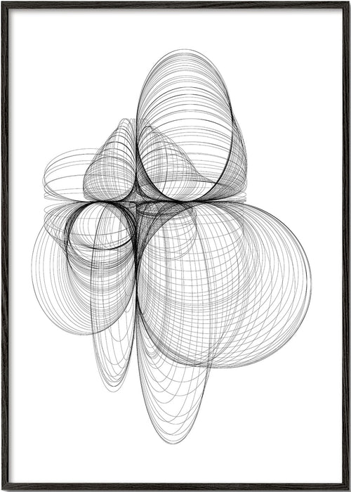 Quadro geométrico com traço linear orgânico