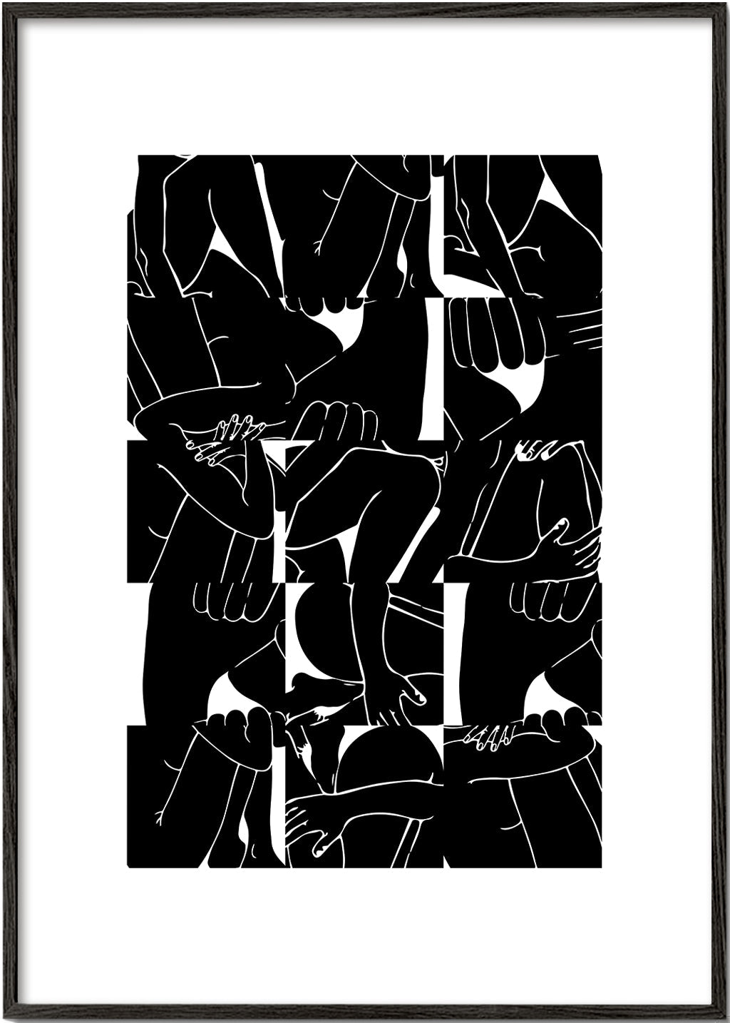 Arte abstrata de corpos em negativo