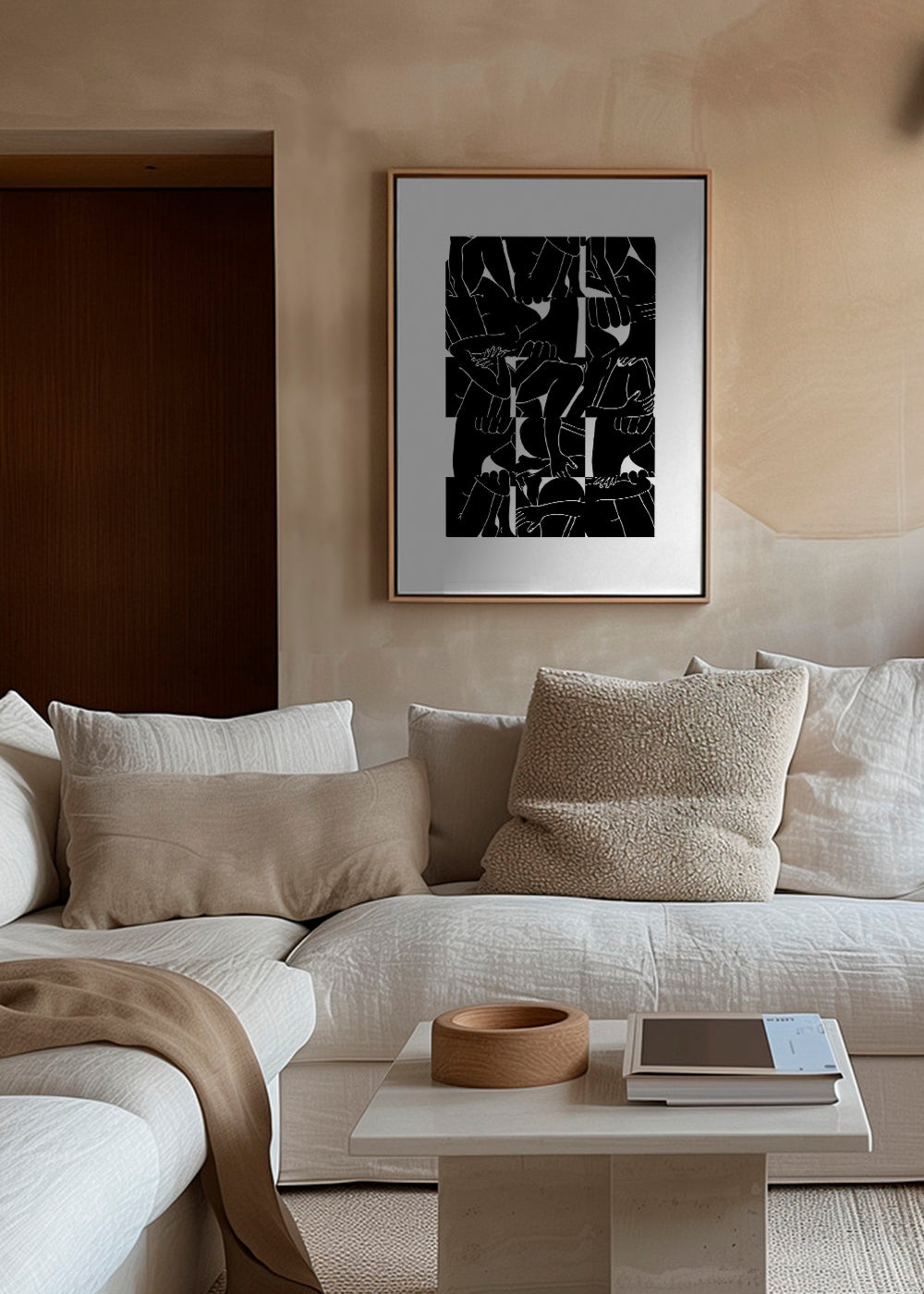 Arte abstrata de corpos em negativo