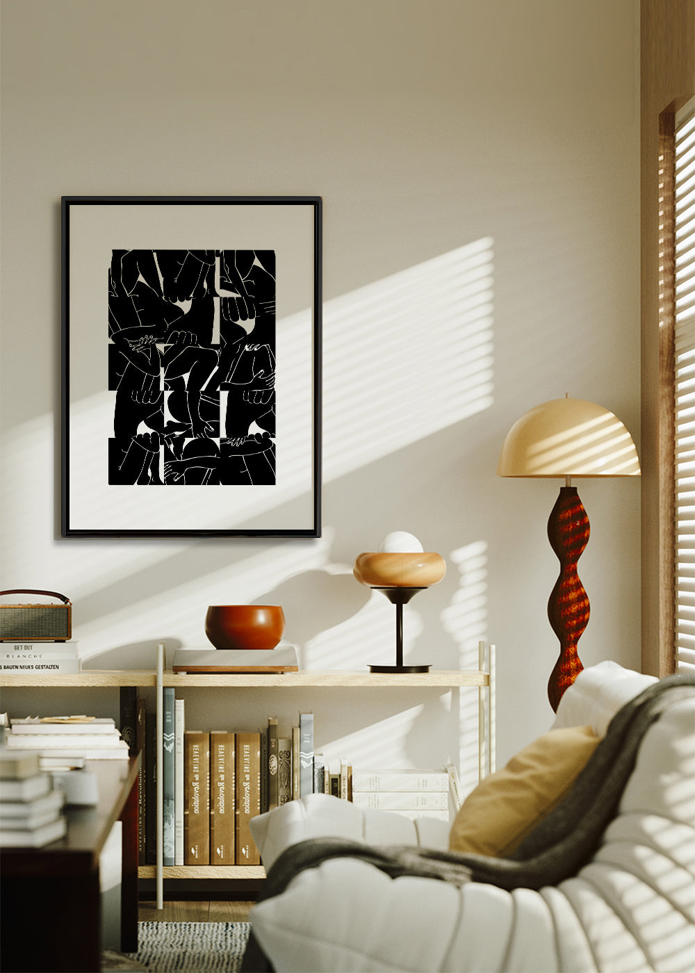 Arte abstrata de corpos em negativo