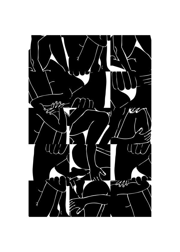 Arte abstrata de corpos em negativo