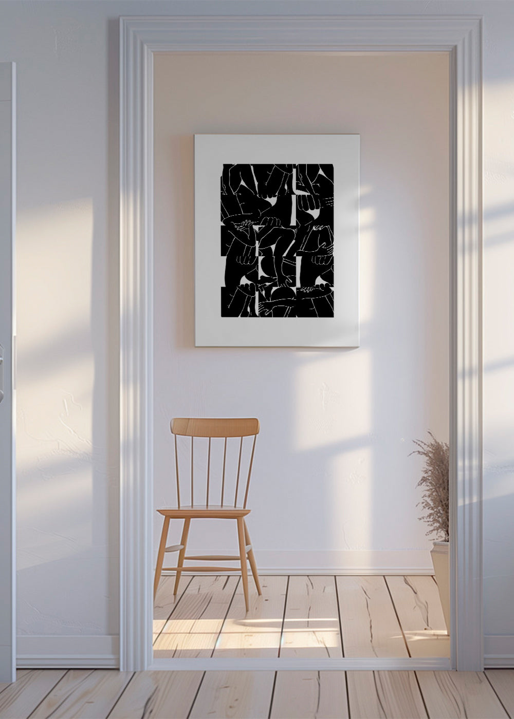 Arte abstrata de corpos em negativo