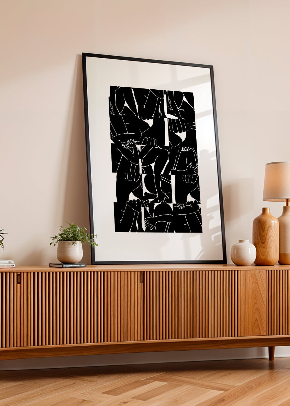 Arte abstrata de corpos em negativo