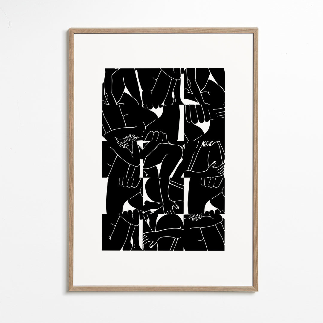 Arte abstrata de corpos em negativo