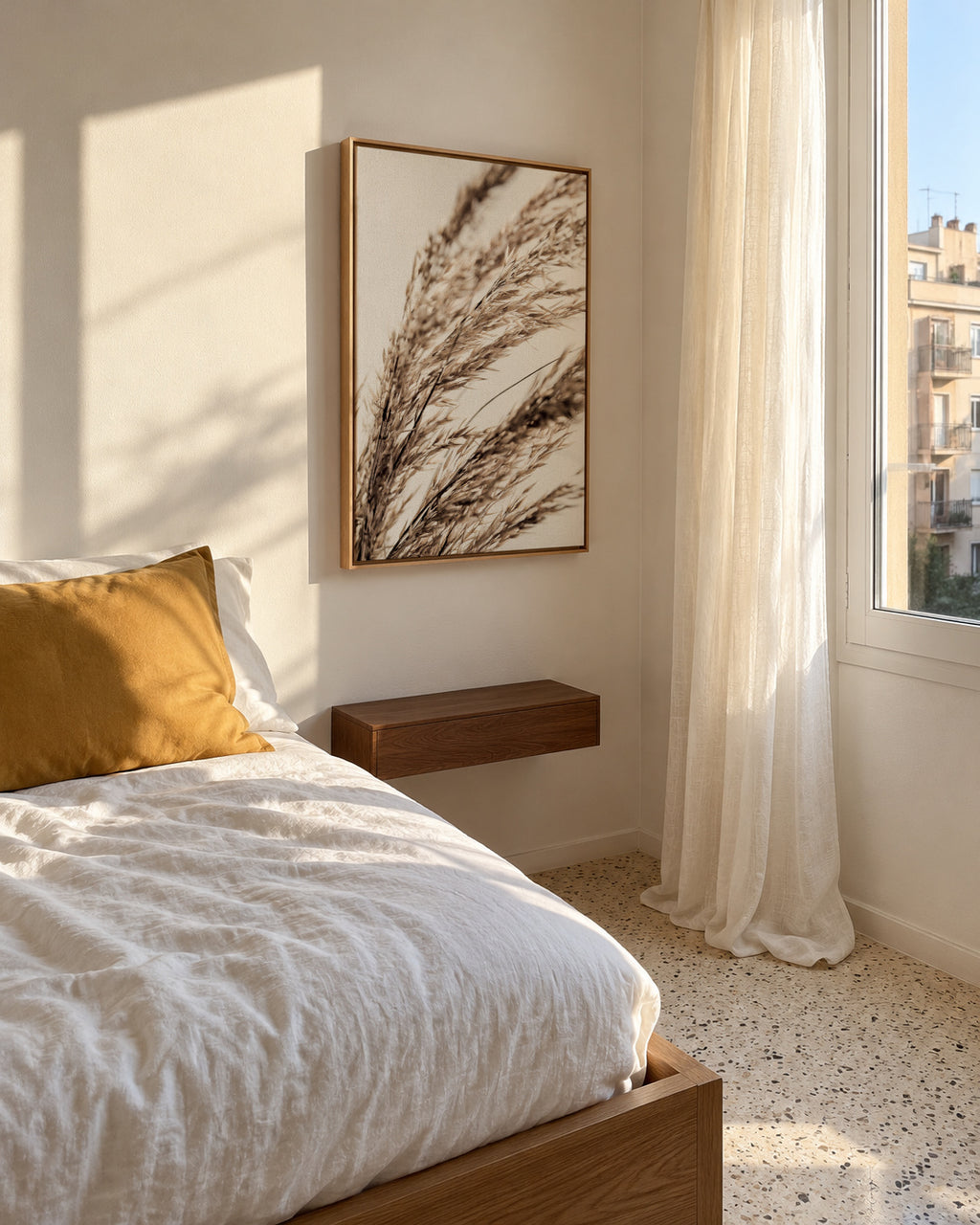 Grass 14 - Framed canvas in an interior