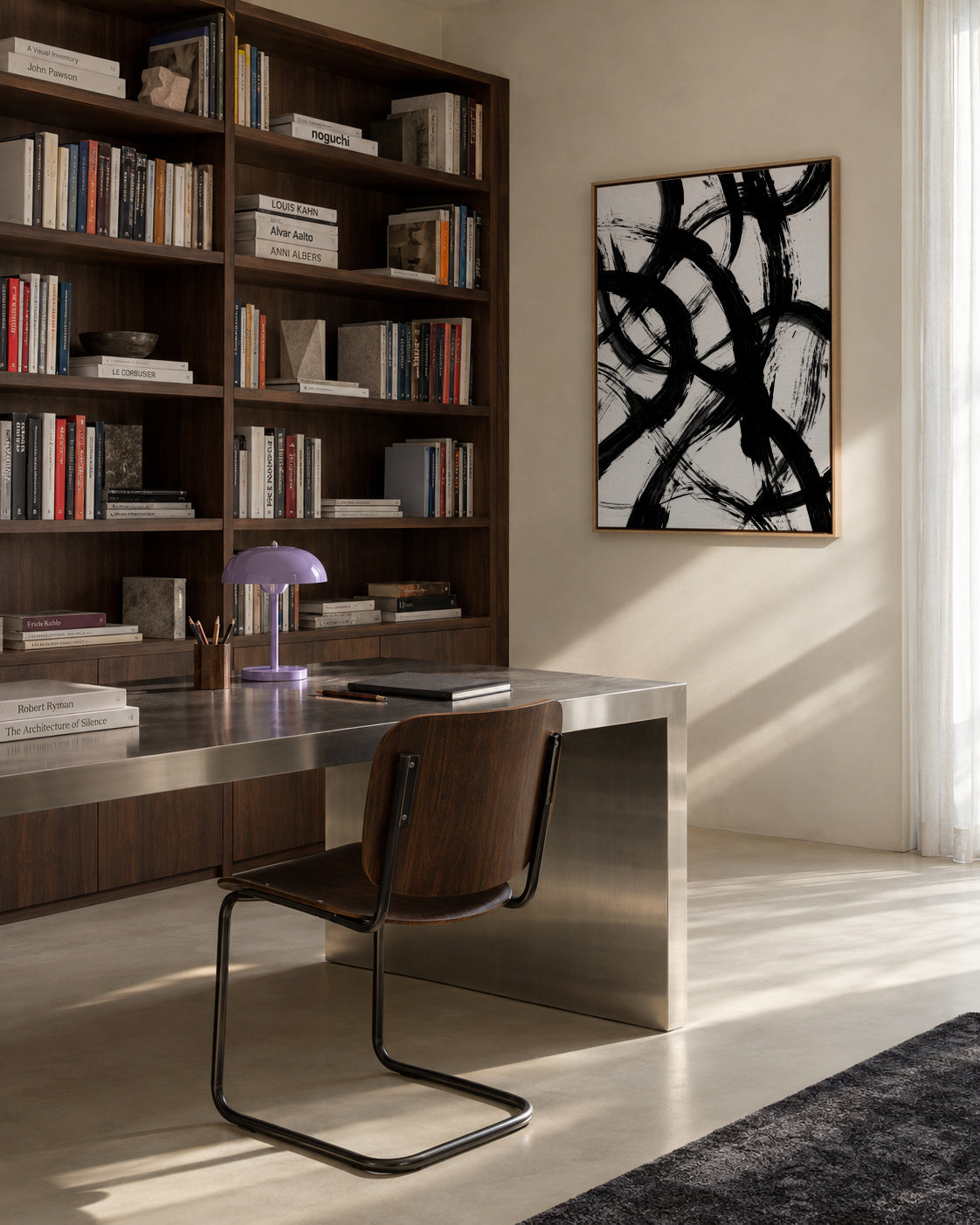 Abstract Brush Strokes 98X - Framed canvas in an interior