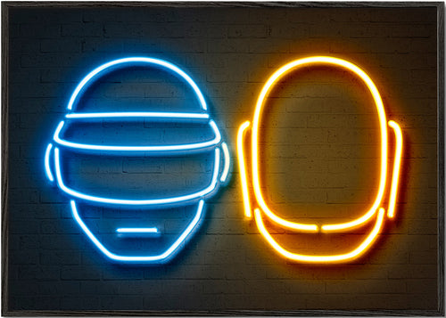 Poster vintage capacete neon