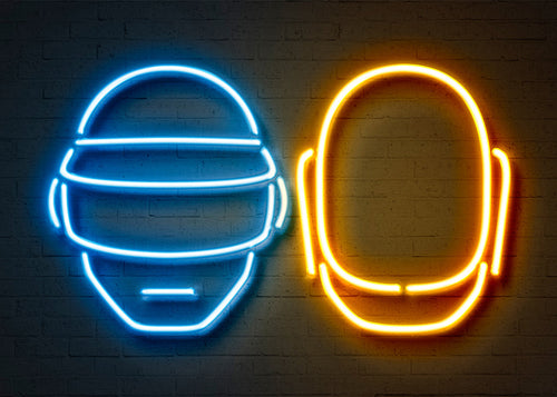 Poster vintage capacete neon