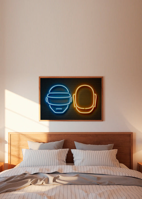 Poster vintage capacete neon