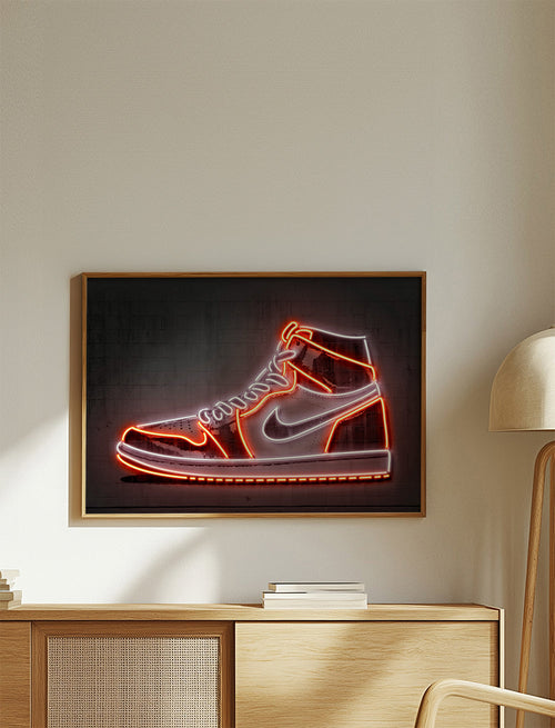 Arte desportivo Jordan em néon