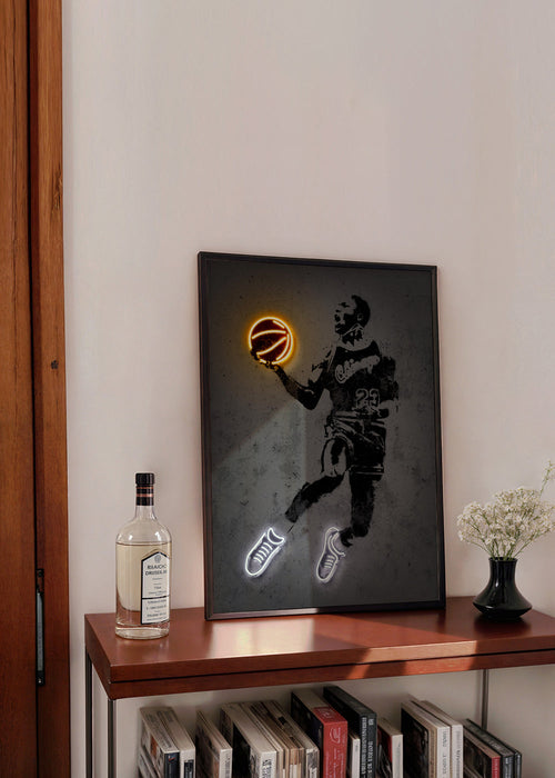 Quadro desportivo stencil com neon