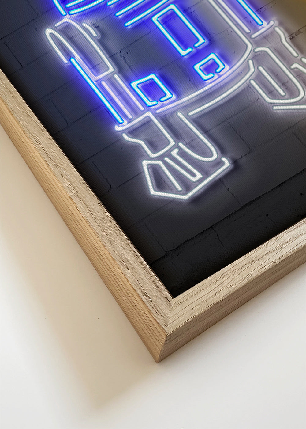 Ilustração neon de robôs para parede