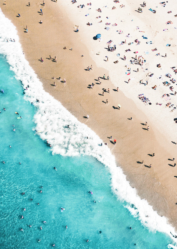 Quadro paisagem praia vista aérea mar turquesa