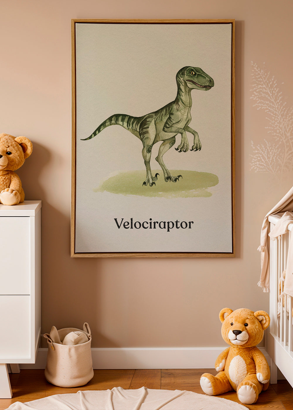 Quadro Velociraptor infantil