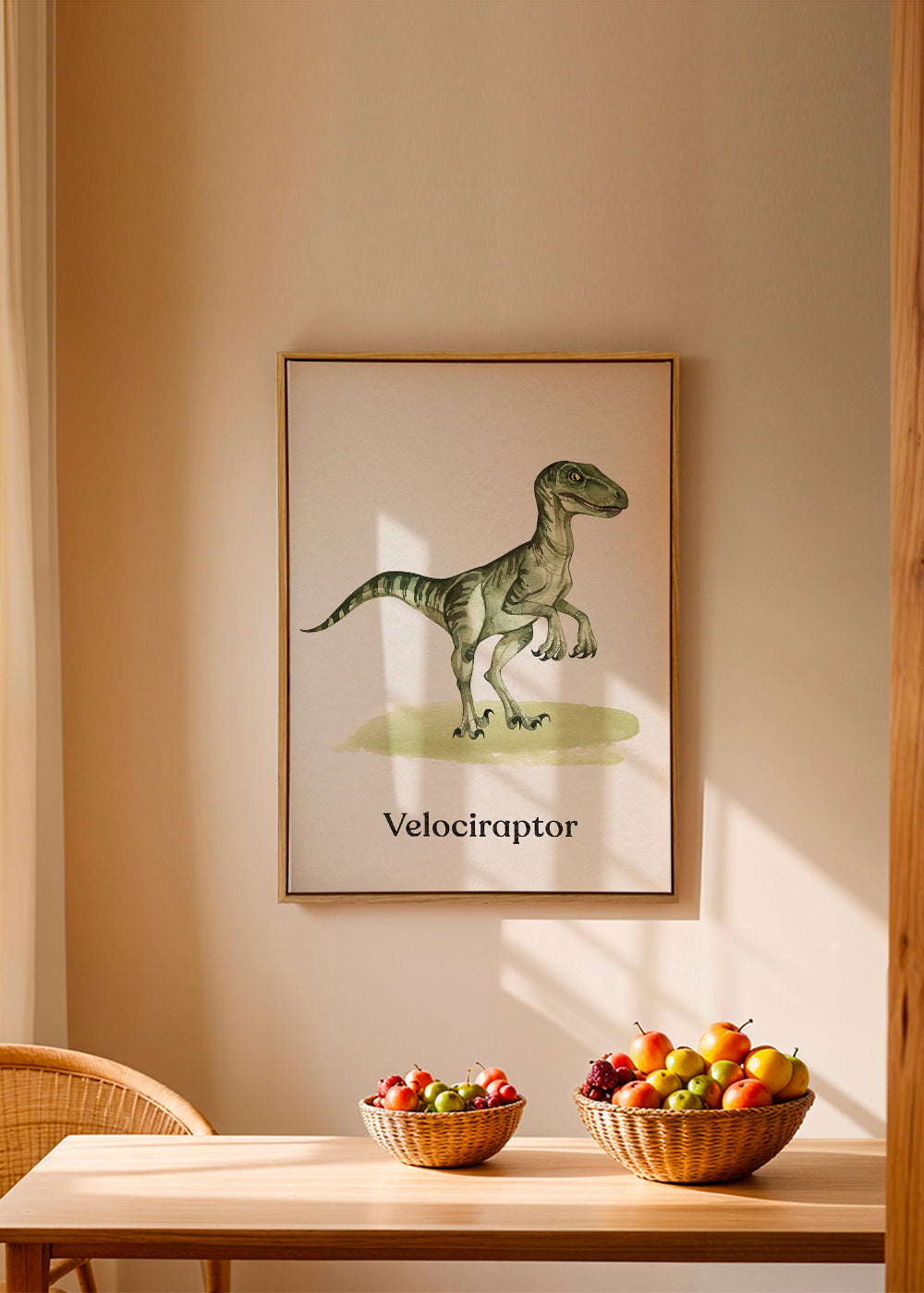 Quadro Velociraptor infantil