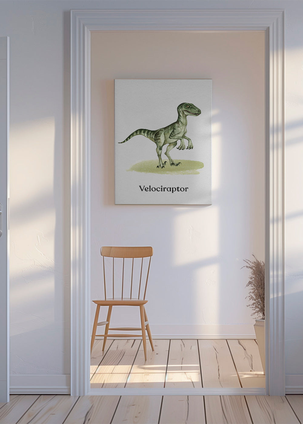 Quadro Velociraptor infantil