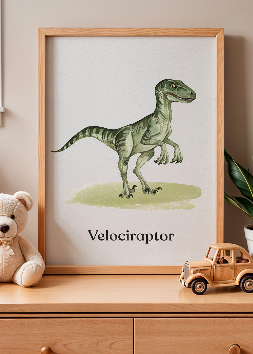 Quadro Velociraptor infantil