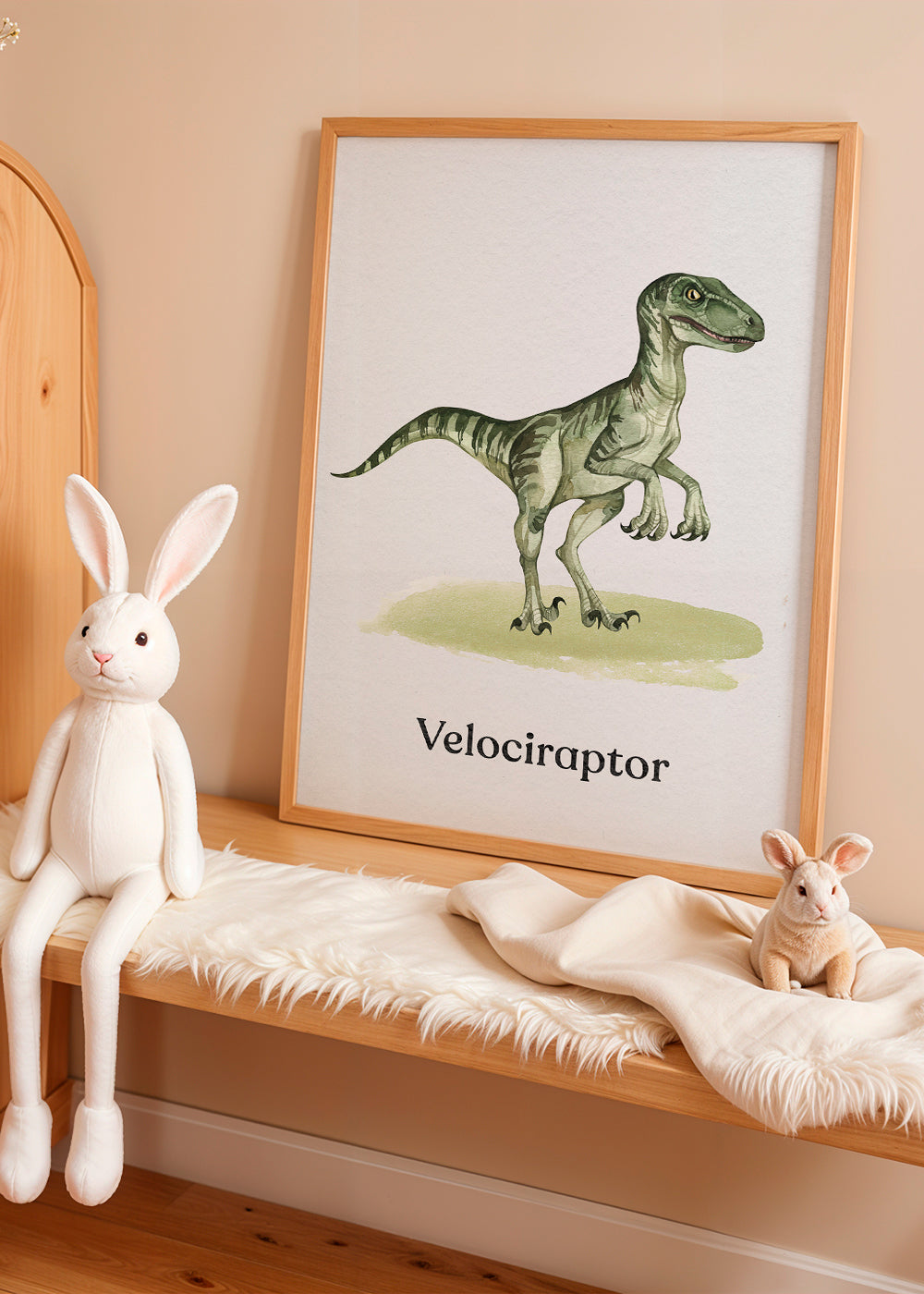 Quadro Velociraptor infantil