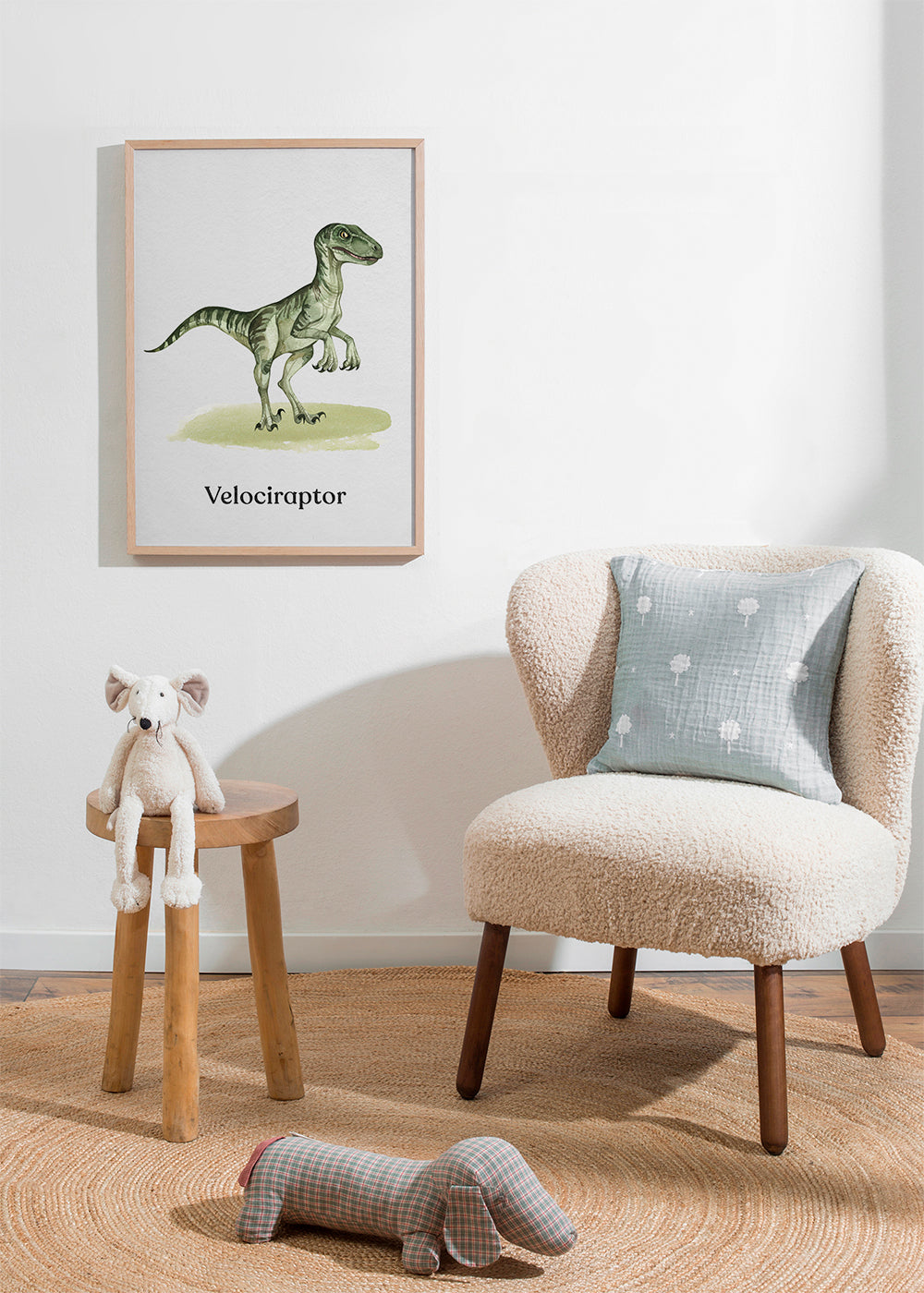 Quadro Velociraptor infantil