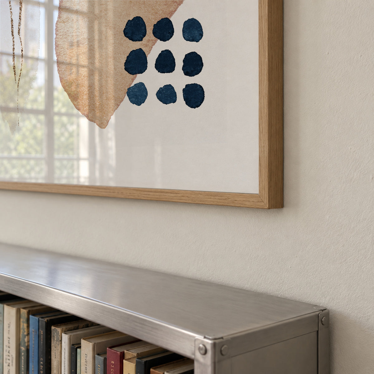 Watercolor Shapes in Navy 4 - Framed poster detail