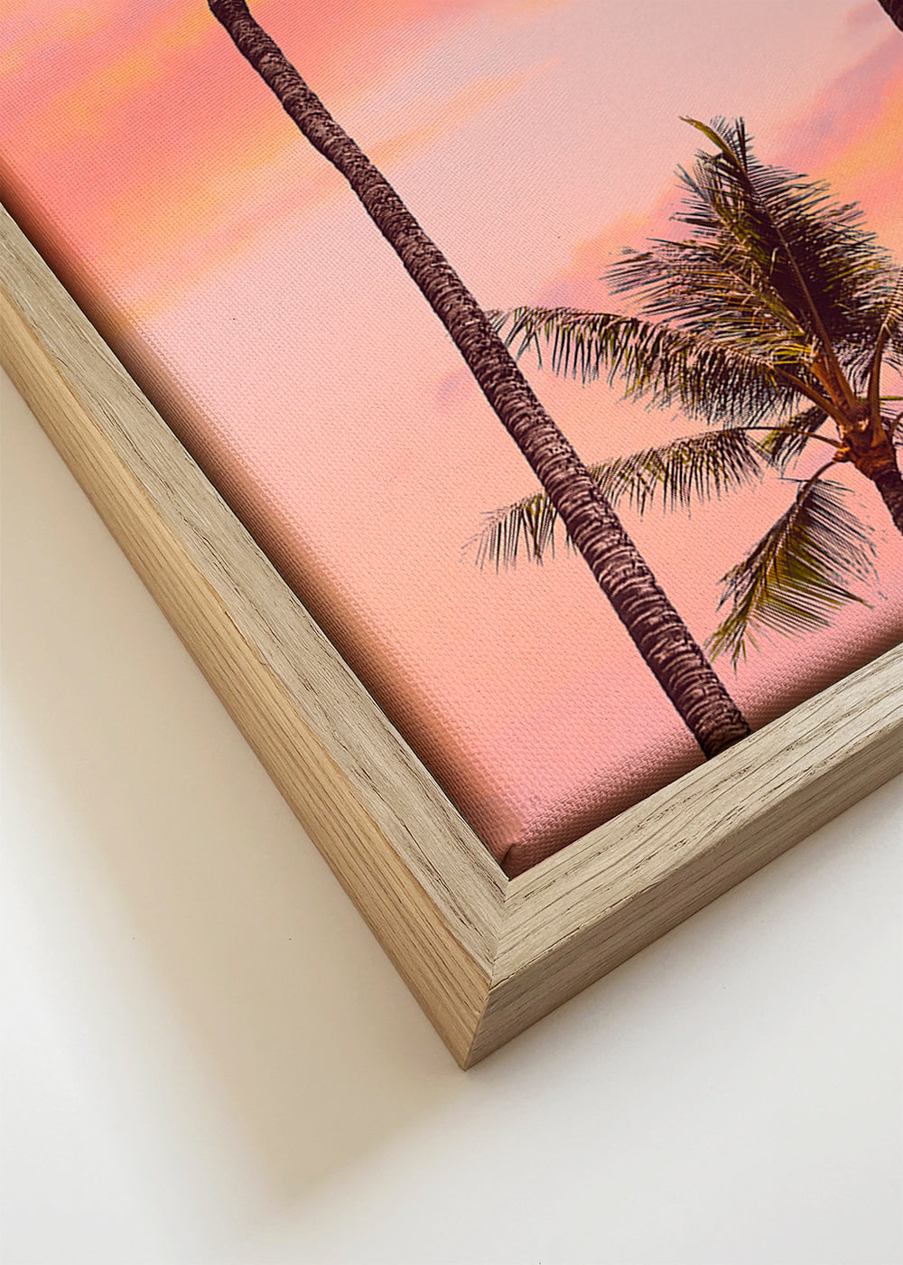 Quadro paisagem palmeiras ao pôr do sol