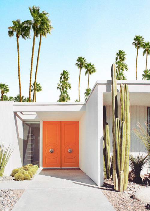 Estampa botânica Palm Springs porta laranja
