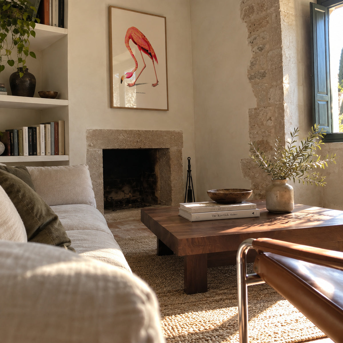 Boho flamingo - Framed poster in an interior