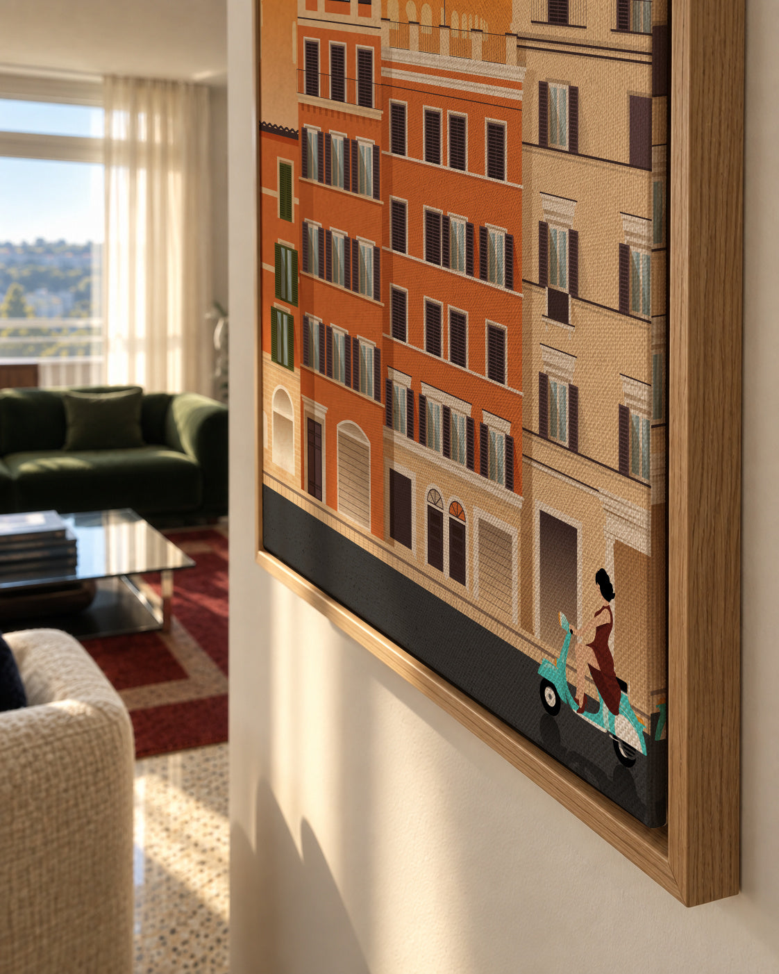 Travel to Rome - Framed canvas detail