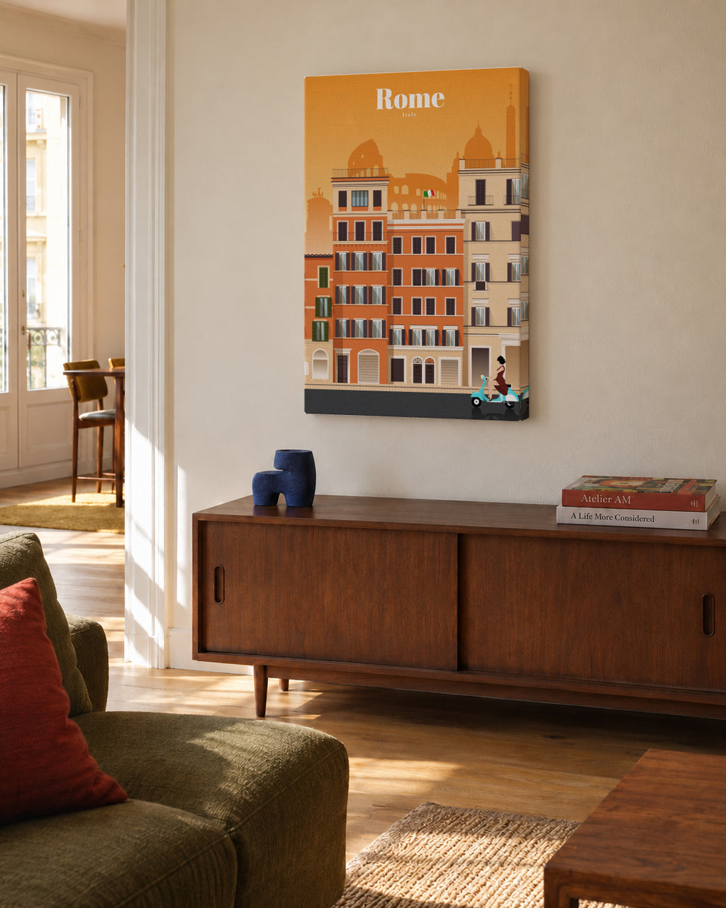 Travel to Rome - Unframed canvas in an interior