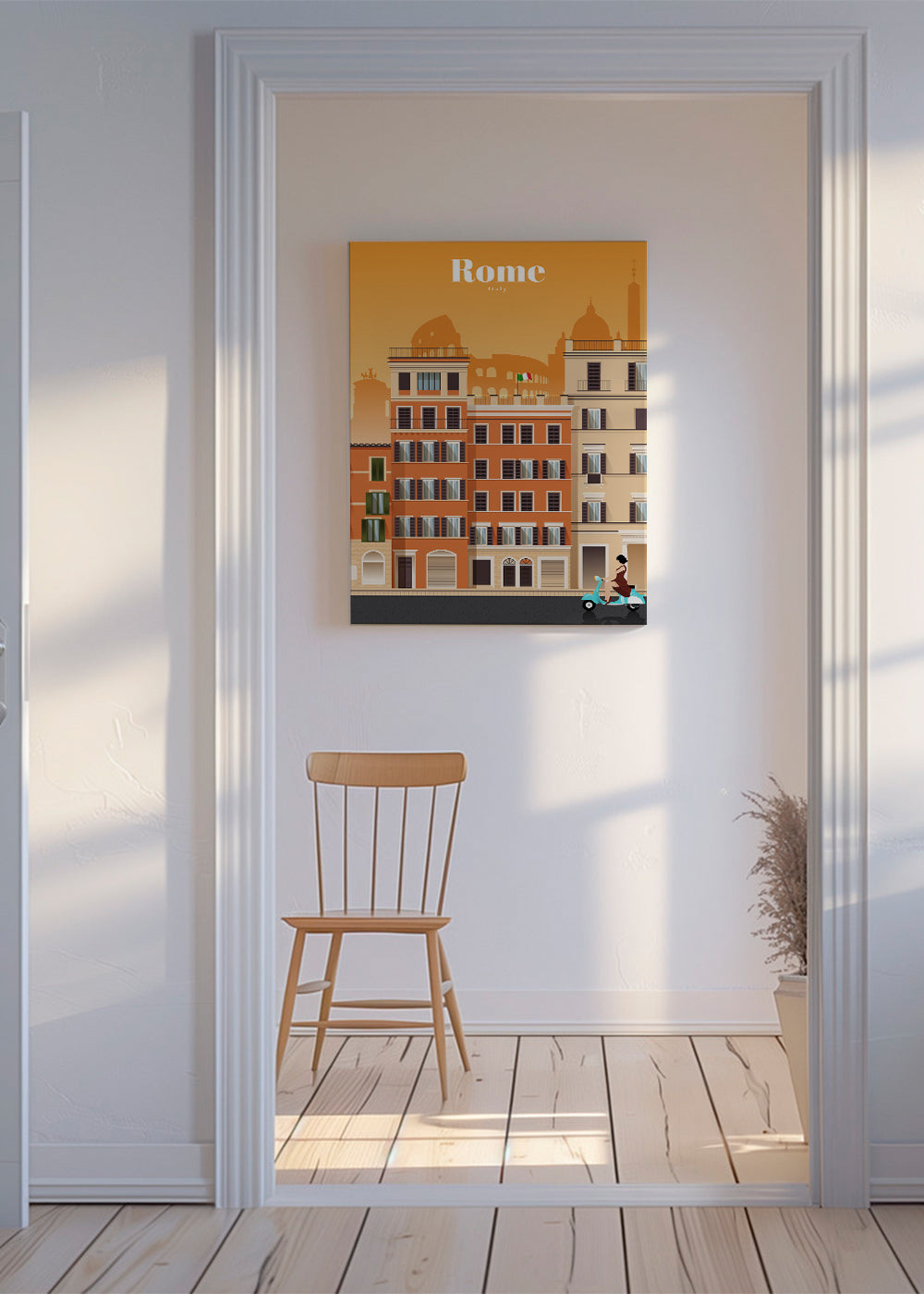 Quadro de cidades Roma em paisagem urbana ilustrada