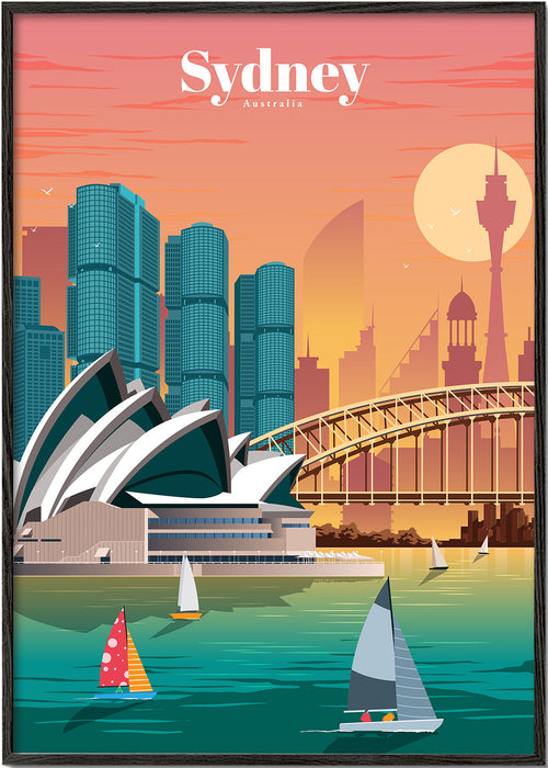 Quadro de cidades com a skyline de Sydney