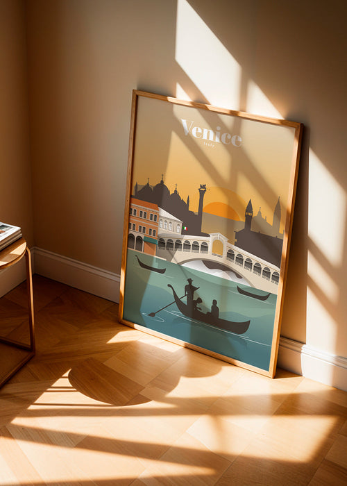 Poster de viagem Veneza ao pôr do sol