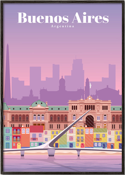 Quadro de viagem: Buenos Aires ilustrado e colorido