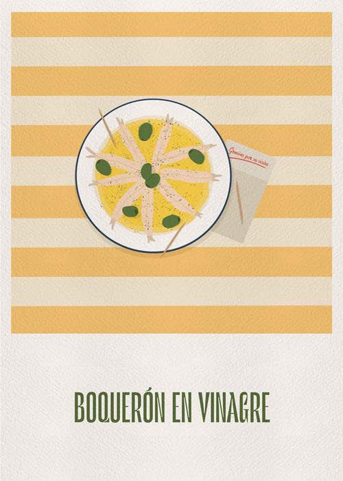 Arte para cozinha Boquerão em vinagre