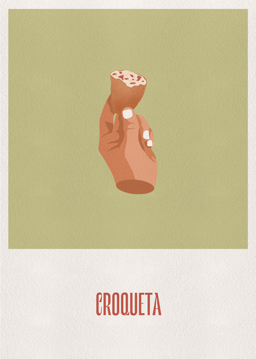 Arte para cozinha Croqueta ilustrada