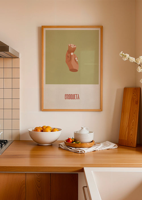 Arte para cozinha Croqueta ilustrada